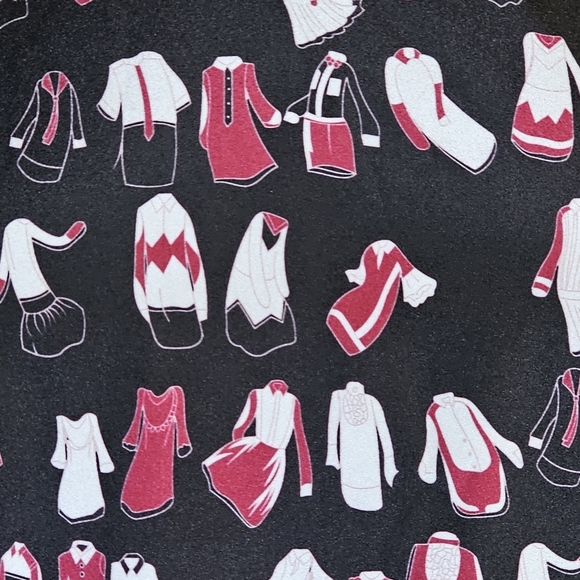 Victoria Beckham Whimsical Print Black Collared Dress Size 6 - Picture 8 of 11